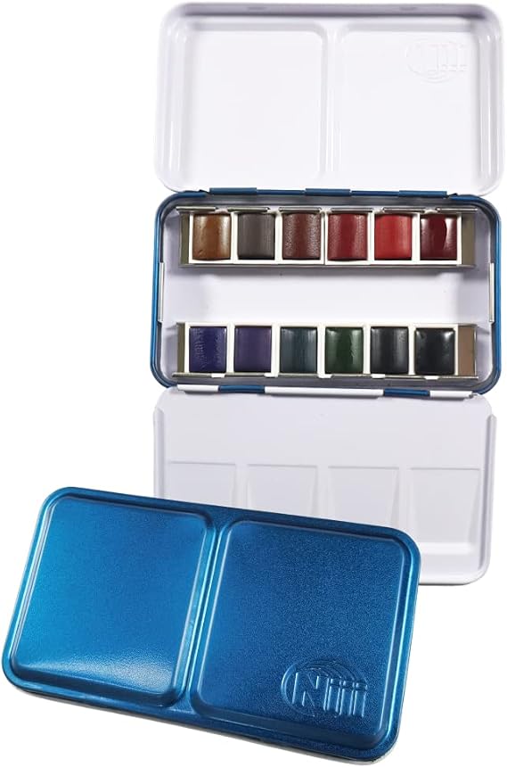 Yasutomo Niji Artist Watercolors Essential, Set of 12 Colors