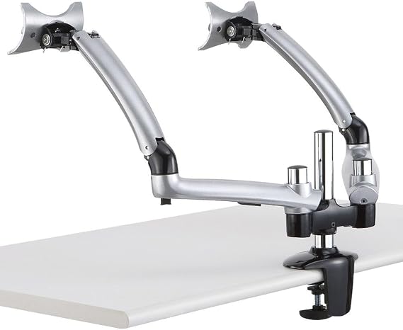 Dual Apple Desk Mount Spring Arm Clamp Base - Silver (DM-GS2A-C)