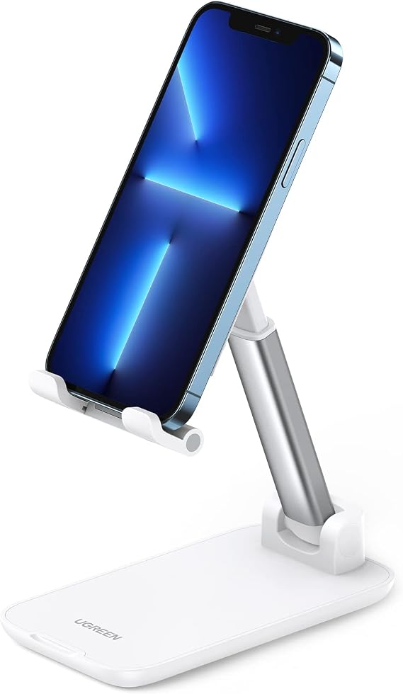 UGREEN Katlanabilir Telefon Tutacağı iPhone ile Uyumlu Galaxy Redmi Huawei (Beyaz)