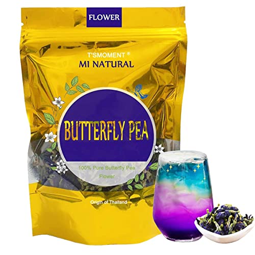 Butterfly Pea Flower Tea Loose Leaf, Blue Pea Herbal Tea, Dried Flowers, Natural Color-Changing Brew for Wellness & Detox, No Flavoring & No Additives & Caffeine Free, 50g1.76 Oz.