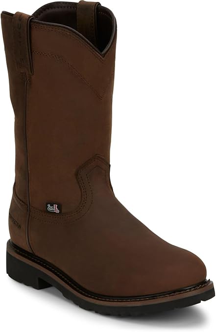 Justin Drywall 10" Waterproof Men's Work Boot - Durable Leather Construction, Slip-Resistant Sole, Ideal for Tough Jobs
