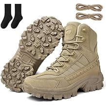 Men's Waterproof Work Boots with Side Zipper Non Slip Orthopedic Hiking Shoes, Tactical Boots