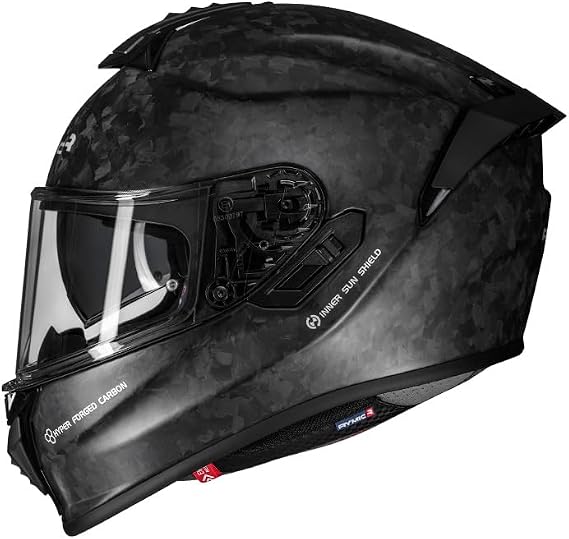 S-GT Carbon Motorcycle Helmet Full Face Racing Helmet with Integrated Speaker Pockets and Double Glazing ECE 22.06 Tested