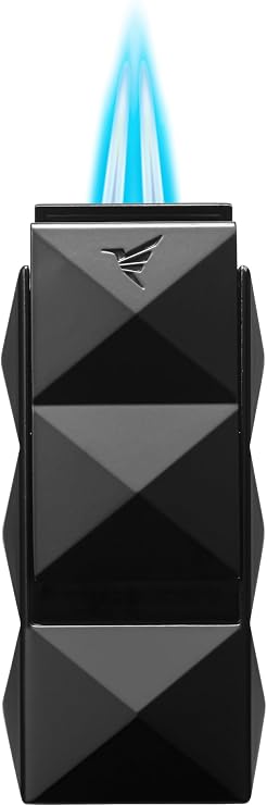 Colibri Quasar II Double Flame Torch Lighter with Punch (Black)
