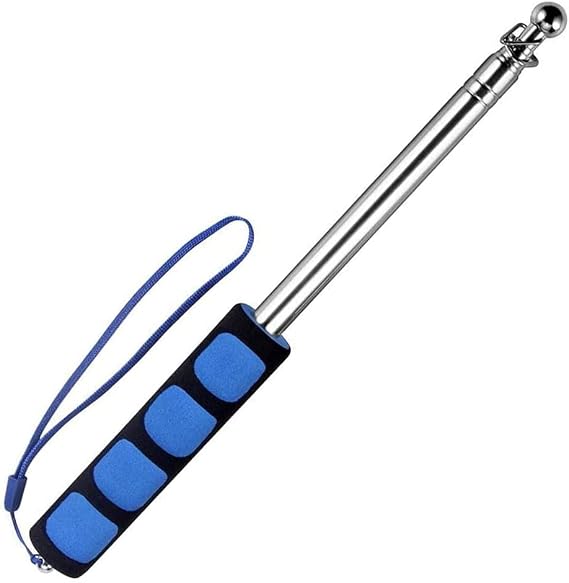 Telescopic Flagpole Stainless Steel Handheld Flag Pole Portable Flag Pole 2m Extendable Flag Stick, Blue
