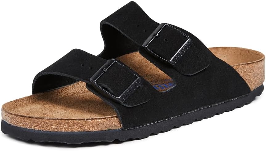 Birkenstock Arizona Soft Footbed Black Suede Narrow Width - EU Size 38 / Women's US Size 7-7.5