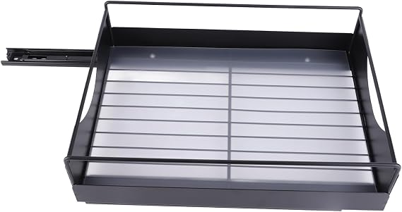 Pullout Drawer Basket Organizer, Metal Drawer Tray for Kitchen Cabinet, Slide Out Storage Shelf with Carbon Steel Construction, Space Saving Solution for Pots Pans Utensils, Easy I
