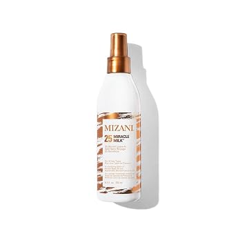 Mizani 25 Benefit Miracle Milk - Leave in Conditioner for Curly Hair, With Coconut Oil, Curl Detangler Spray, Anti Frizz Heat Protectant, No Drying Alcohols, Paraben-Free