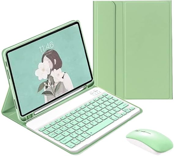 Keyboard Case for Galaxy Tab S6 10.5" 2019 (Model SM-T860/T865/T867), [Supports S Pen Charging] Slim Lightweight Stand Cover with Magnetically Detachable Bluetooth Color Keyboard, LightGreen