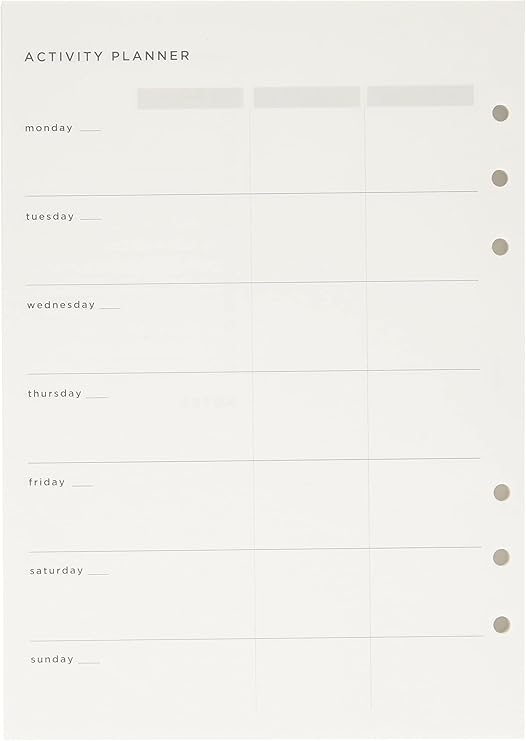 2021 Filofax A5 Organiser Activity Planner Refill
