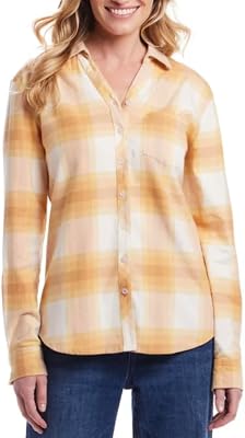 Weatherproof Vintage Womens Long Sleeve Button Down Flannel Shirt