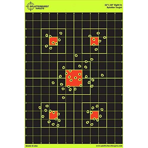 12x18 Sight in Splatterburst Target - Instantly See Your Shots Burst Bright Florescent Yellow Upon Impact!