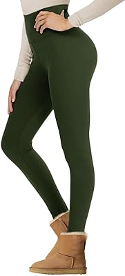 NexiEpoch Fleece Lined Leggings Women - High Waisted Winter Yoga Pants Tummy Control Soft Thermal Warm for Hiking Workout