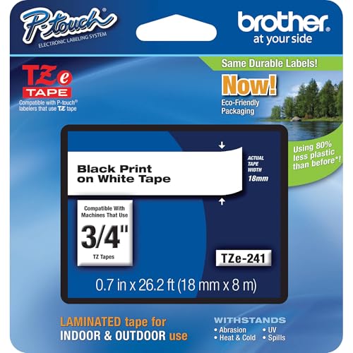 Brother Tape, Black on Red, 9mm TZE-421