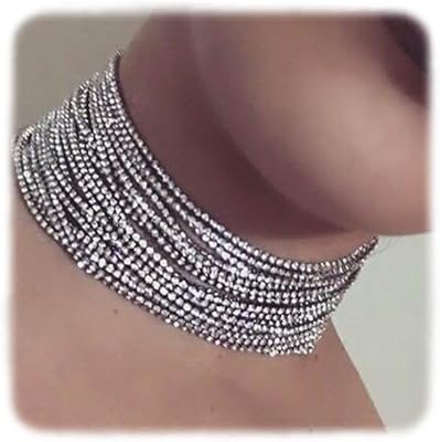 YERTTER Women Chunky Chain Choker Necklace Padheart Chams Toggle Necklace Jewelry Long Necklace for Party Prom Vacation