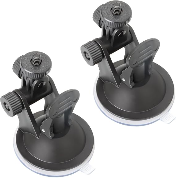 2 Pack Dash Cam Suction Cup Mount with 1/4 Screw Thread Windshield Camera Holder Stand for Car Dashcam GPS Driving DVR Action Camcorder Phone Bracket Video Recorder