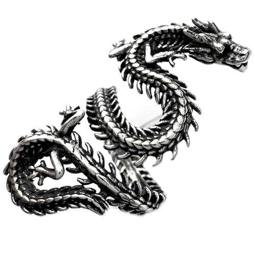 JWM Mens Rings Silver Plated Brass Ring for Men Women Adjustable Open Rings, Exquisite Packaging