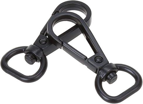 COTOWIN 1/2" Curved Lobster Clasps,Swivel Trigger Clips Snap,Pack of 20 (Black)