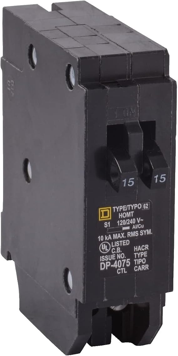 Square D - HOMT1515CP Homeline 2-15 Amp Single-Pole Tandem Circuit Breaker
