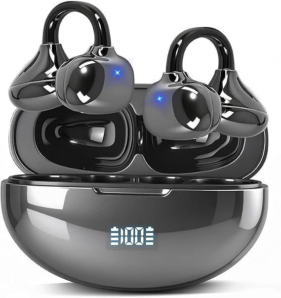 2026 Yeni Nesil Kablosuz Bluetooth Kulaklık Yeni Tasarım Tws Kulaklık Siyah Renk Küpe Kulaklık 45 Saat Pil Ömrü (siyah)