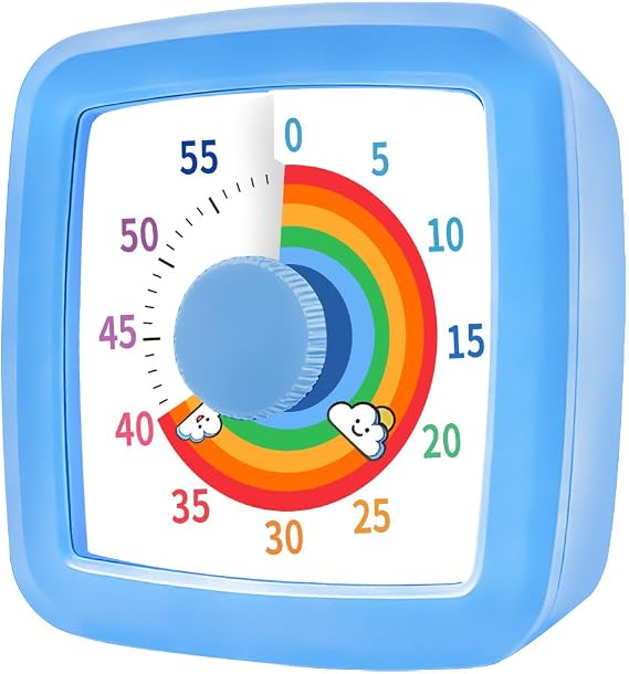 Visual Timer for Kids & Adults 60 Minute Rainbow Countdown Timer Time Management Tool for Classroom Home Kitchen Office School