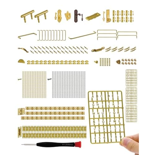 iland Miniature Dollhouse Accessories of Miniature Hinges & Dollhouse Handles & Hardware 20 Kinds Over 700 pcs
