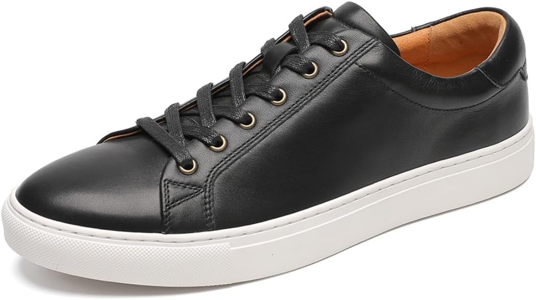 Mens Sneakers Fashion Casual Full-Grain Leather Athletic Shoes for Men