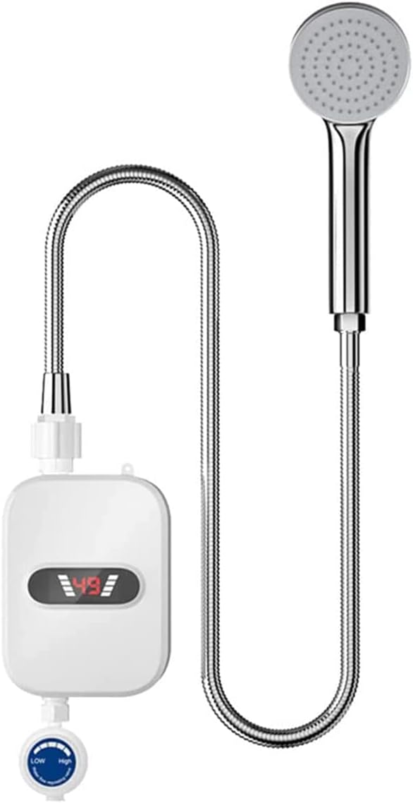 Electric Water Heater Hot Water Faucet Instant Electric Water Heater Tankless Water Heater Shower Faucet Hot and Cold Water Dual Purpose, 3 Second Speed Heating 360 ° Rotation Water Pipe 3500W, LCD
