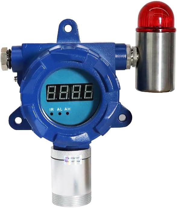 Fixed Single H2 Leak Detector Monitoring Hydrogen Gas Concentration with Sound & Light Alarm 2NO2NC,24V 100mA, 0-9999ppm