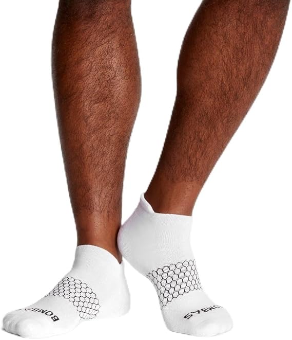 BOMBAS Men's Originals Ankle Socks White Large (4 Pair)