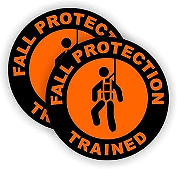 Fall Protection Trained Hard Hat Sticker | Helmet Decal Label Lunch Toolbox Safety Harness