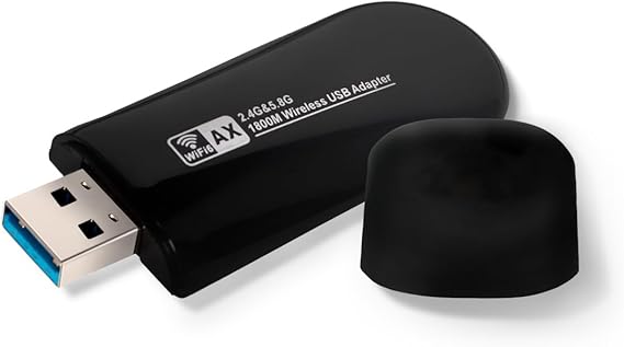 WiFi 6 USB Adapter for PC, AX1800 Dual Band 2.4GHz/5GHz USB 3.0 Wireless Network Adapter with Built-in Antenna, for Desktop & Laptop, Supports Windows 10/11