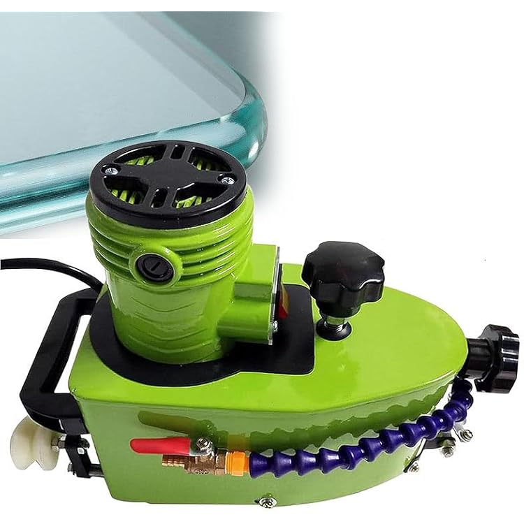 Glass Edging Machine, Portable Electric Edger for DIY Glass Grinding & Polishing, Straight & Round Bevel Edge Trimmer, Ideal for Glass and Stone