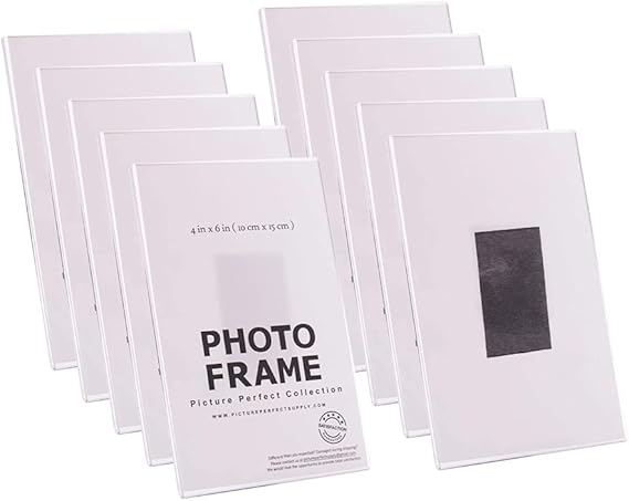 pbf 4x6 Magnetic Acrylic Picture Frames for Refrigerator Clear Photo Holder Display for Fridge, Locker, Whiteboard, Office, Artwork, Signs 10 Pack