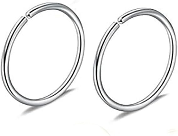 Nose Studs Round, Hypoallergenic Nose Ring Set 2 Pack 316L Stainless Steel Round Shape Gold Tragus Piercing Jewelry for Men Women