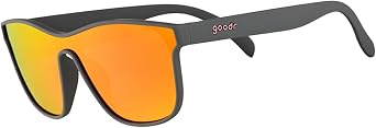 goodr Voight-Kampff Vision Polarized Sunglasses, Medium Sized (VRG), Gray Solid Frames with Rose Mirrored Reflective Lens, UV400 Protection, No Slip, No Bounce
