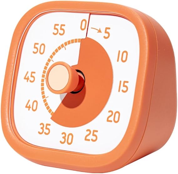 Visual Timer for Kids - 60 Minute Visual Kids Timer for Classroom Home Office, Countdown Timer for Cooking Teaching Working Meeting (Orange)