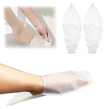 Open Toe Compression Sock Aid, Slip Stocking Easy Slide Applicator to Help Assist Put On for Disabled, Elderly, Pregnant, 2 Pcs