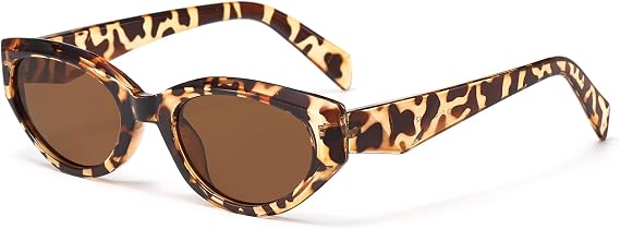 LJCZKA Retro Oval Sunglasses for Women Men Vintage Oval Cat Eye Sunglasses 90s Fashion Cateye Sunnies Trendy Chic y2k Cool UV400 Protection