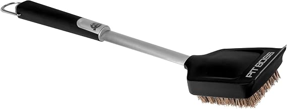 Pit Boss Grills Soft Touch Palmyra Head Brush, Black/Silver