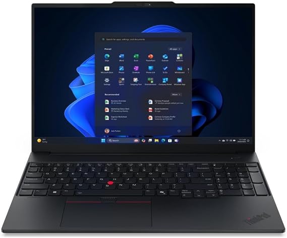 Lenovo ThinkPad E16 Gen 3 16" Laptop Intel Core Ultra 5 225U 12-Core 16GB DDR5 RAM 512GB SSD WUXGA IPS Display Windows 11 Pro HDMI Thunderbolt USB Wi-Fi Bluetooth - 21SR0044UK
