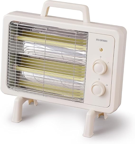 IRIS OHYAMA Electric Heater Fast Warm-Up Power OFF When Tipped 400W/800W 2-Step Switch Far-Infrared Heater IEHD-800 Ivory