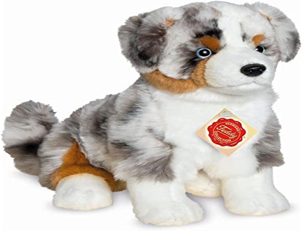 Teddy Hermann 91933 Dog Australian Shepherd 11,8"30 cm, Soft Toy, Plush Toy