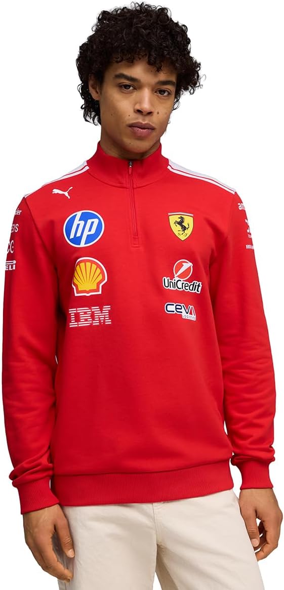 PUMA Scuderia Ferrari F1 2026 Men's Team T7 1/2 Zip Pullover - Red