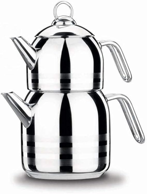 Korkmaz A091 Mega Teapot 4 Parts Stainless Steel Induction Tea Kettle