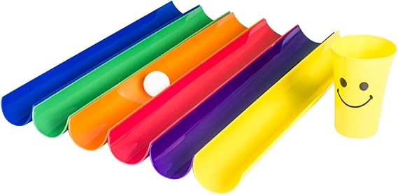 10-Piece Gutter Group Game Ball Game And Concentration Game A Team Competition for Outdoors for Company Parties And Family, 6 Half Pipes