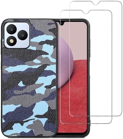 for Vortex J24 Case Compatible for Vortex J24 Phone Case Cover 2 Pack Screen Protector 3D Camo Design Shockproof TPU for Men & Women Soft Rubber Silicone -Blue