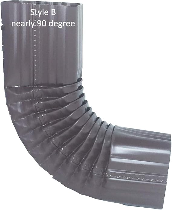 3x4, 90 degree, Style B, Royal Brown, Made in USA, Aluminum Gutter Elbow