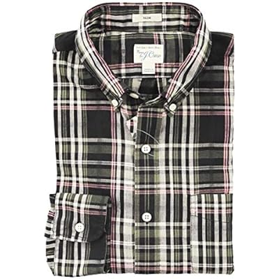 J.Crew Factory Mens Slim Fit Plaid Madras Shirt