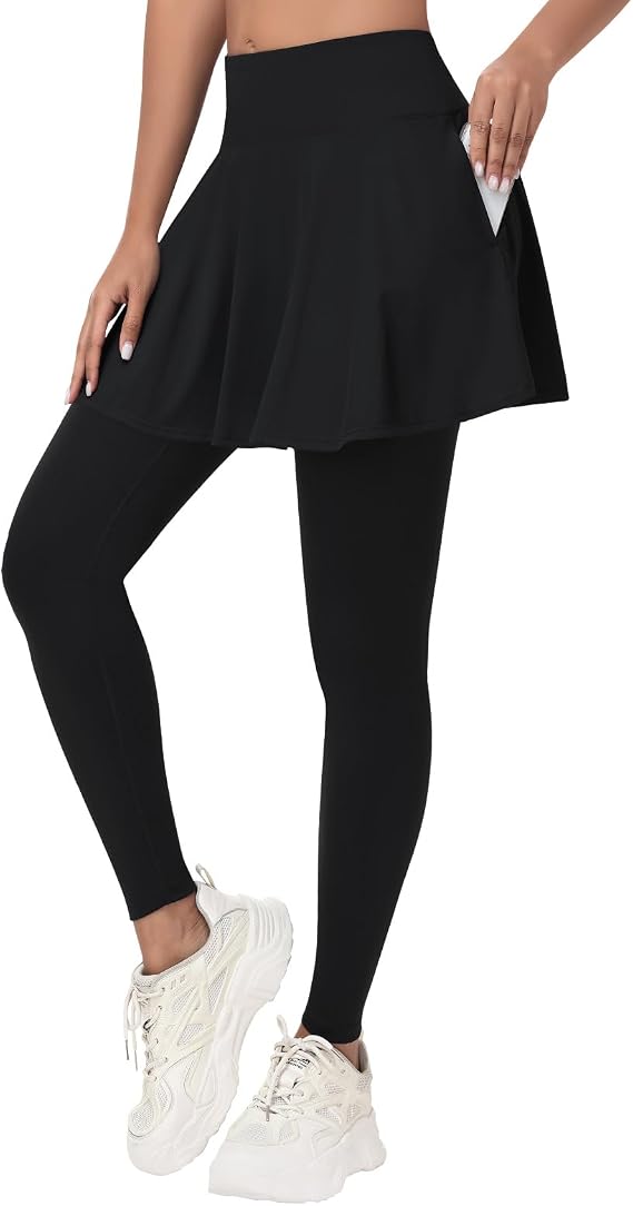 ANIVIVO Skirted Leggings for Women Athletic Skirt with Leggings Yoga Tennis Skirt with Pockets for Golf Pickleball